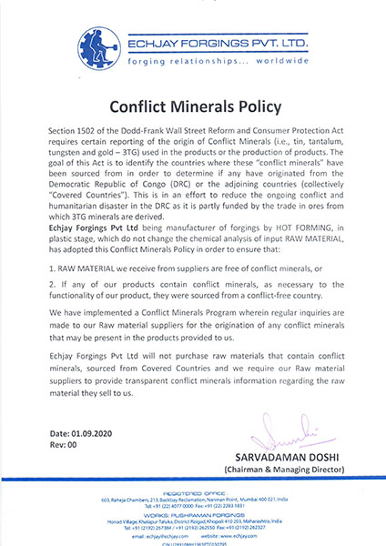 Conflict Minerals Policy